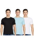 Amazon Brand – Symbol Men’S Solid Regular T-Shirt (Ss20Symtee41-I_White,Skyblue,Black_S)