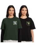 Amazon Brand – Symbol Women’S Oversized Fit T-Shirt (Aw23-Sym-Wte-201_Dk Green-Black Xl)