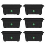 Trustbasket Uv Treated Rectangular Plastic Planter (10 Inches) – Black Color- Set Of 6