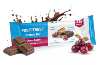 Pro.Fitness Choco Berry Protein Bars | 11G Protein | No Added Sugar, No Preservatives, No Trans Fat | Healthy & Tasty Protein Bars | Pre-Post Workout Snack | Protein Chocolate Bars (34G X Pack Of 6)