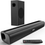 Saiyin Sound Bars For Tv With Subwoofer, 2.1 Deep Bass Small Soundbar Monitor Speaker Home Theater Surround System Pc Gaming Bluetooth 5.3 /Aux/Optical Connection, Wall Mountable 17-Inch