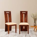 Hometown Austin Solid Wood Dining Chair Set Of Two In Honey Colour