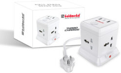 Goldmedal Turbocharge 4+3 Power Strip 4  Socket Extension Boards(White, 2 M, With Usb Port)