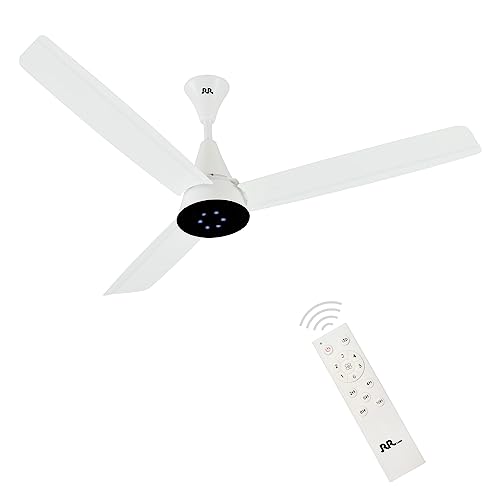 Rr Effy 26 Watt Bldc 5 Star Rated Designer Ceiling Fan, With 70% Energy Savings, With Smart Remote & Led Lights, Ceiling Fan For Home And Office, 2 Year Manufacturer Warranty (White)