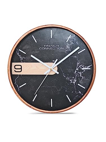 French Connection Luxury Wall Clock With Black Luxury Design – Size: 12 Inches – Fcwc10-A