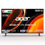 Acer 108 Cm (43 Inches) Ultra I Series Fhd Smart Led Google Tv Ar43Fdjgu2841Bd (Black) 2025 Model