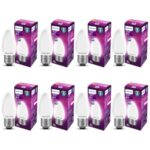 Philips 4-Watt Filament Candle Led Bulb | Diffused Candle Bulb For Home & Decoration | Bulb Base: E27, Cool White | Pack Of 8