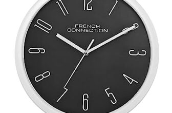 French Connection Plastic Stylish Analog Wall Clock For Home With Dark Grey Dial – Size: 12 Inches – Fcwc07-B