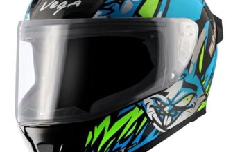 Vega Bolt Bunny Black Neon Blue Helmet-L