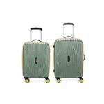 Aristocrat Vortex Plus | Set Of 2 Trolley Bag, 55+65 Cm, Small+Medium Hardside Luggage | 8 Wheels, Combination Lock | Polycarbonate | 3 Year International Warranty | Thyme Green