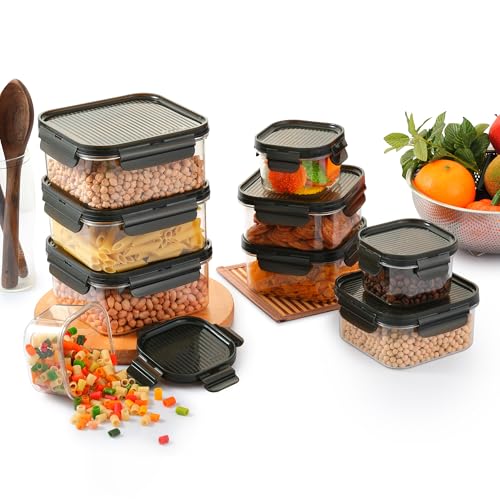 Cello Modulock Storage Container Set Of 9, (260Ml, 600Ml, 1000Ml X 3 Each), Transparent | Food Grade Stackable Air Tight Plastic Kitchen Fridge Container Box Sets For Grains, Pulses, Spice & Cookies