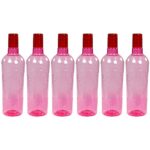 Pearlpet Nira- Bpa-Free Plastic Water Bottle Set Of 6 Pcs, Each 1000Ml, Red