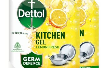 Dettol Lemon Fresh Dishwash Liquid And Kitchen Gel || Cuts Tough Grease || Remove Germs || 1500Ml, (Refill Pack) (Pack Of 2)