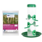 Petcrux Bird Feeder Starter Kit With Bajra Food 1Kg, Hanging Sparrow Feeder For Balcony, Garden Outdoor (Green)