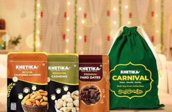 Khetika Carnival Festive Combo, Dry Fruits Gift Potli 800G | Almond. Cashews, & Dates | Premium Dry Fruit Festive Gifting