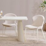 Home Centre Dining Chair Senorita Mild Steel 2 Cushion Dining Chairs | Mild Steel Dining Chairs For Dining Room|(Cream) 1 Year Warranty