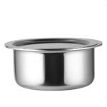 Cello Tri-Ply 14 Cm Stainless Steel Cookware Tope With Lid 1 Ltr | Tri-Ply Bottom Tope With Ss Lid | Induction And Gas Stove Friendly | Dishwasher Safe | Silver
