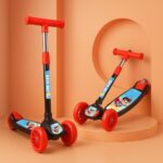 Koxtons Foldable Kids Kick Scooter With Pvc Wheels & Adjustable Height – Capacity 50Kg- For Kids 3+ Year Old Boy & Girl – Skate, Black