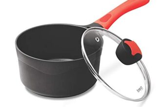 Milton Pro Cook Die Cast Milk Pan With Lid And Handle, 2.15 Litre, Red