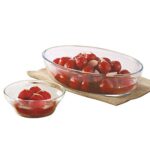 Borosil Klip & Store Glass Container For Kitchen – Round And Oval Containers | Microwave And Oven Safe | Ideal For Serving, Baking – Set Of 2 (170Ml)