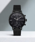 Titan Nq90135Nm01 Titan Light Leathers Multifunction Black Dial Black Ss Strap Analog Watch  – For Men