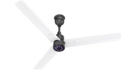 Polycab Wizzy Plus Led Bldc Ceiling Fan 1200Mm|Bee 5 Star Rated, Higher Air Delivery|Led Indicator,Reverse,Boost,Sleep And Breeze Mode,Free Installation |3 Years Warranty (White Black)
