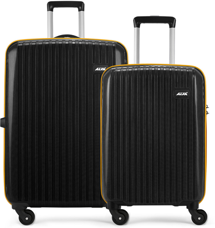Alfa By Vip Excel 2 (Small 55Cm Medium 65Cm) Suitcase Cabin & Check-In Set 4 Wheels – 26 Inch