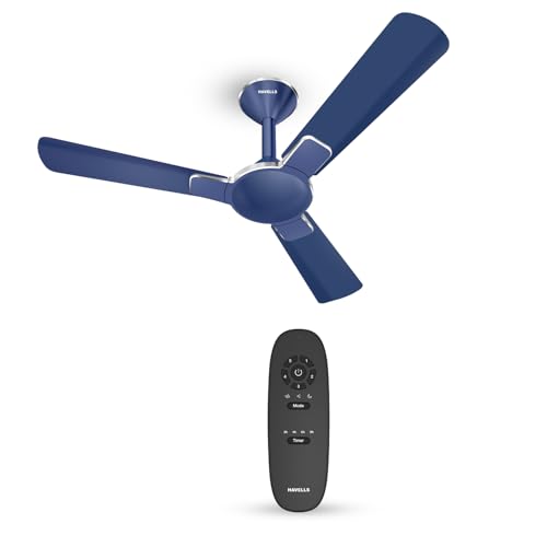 Havells 1200Mm Elio Prime Bldc Ceiling Fan | Remote Controlled, High Air Delivery Fan | 5 Star Rated, Upto 60% Energy Saving, 2+1* Year Warranty | (Pack Of 1, Slate Mist) Grey