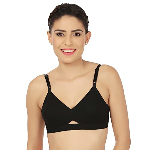 Rupa Softline Women’S Cotton Wire Free Modern Non-Padded Bra (Pack Of 6) (Chanderkiran_Black_28)