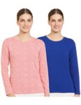 Amazon Brand – Symbol Women’S Regular Fit T-Shirt (Sym-Aw22Wte-002_Navy & Tea Rose L)