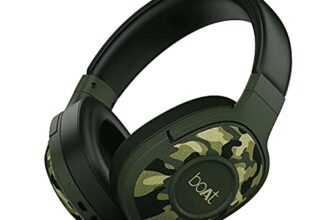 Boat Rockerz 558 Bluetooth Wireless Over Ear Headphones With Mic Upto 20 Hours Playback, 50Mm Drivers, Soft Padded Ear Cushions And Physical Noise Isolation(Army Green)