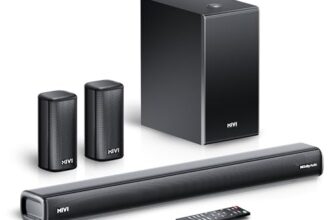 Mivi Superbars Nova 780 Watts Dolby Audio Home Theatre Speaker [New Launch], 5.1 Channel With Big Woofer, 3 Built-In + 2 Satellite Speakers, Multiple Eq, Home Theatre 5.1, Made In India Sound Bar