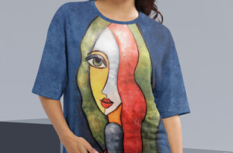 Hellcat Printed Women Round Neck Blue T-Shirt