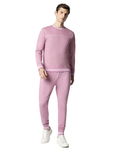 Fyltr Men’S Sweatshirt & Jogger Casual Co-Ord Set With Striped Rib Detail – Stripe Rib Detail On Neck, Cuff & Hem | Casual Winterwear For Men