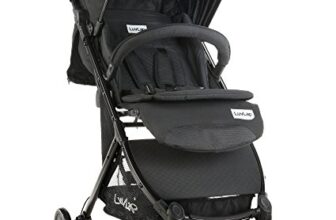 Luvlap Spark Stroller/Pram, Easy Folding With Stand Alone, For Newborn Baby/Kids, 0-3 Years (Black)