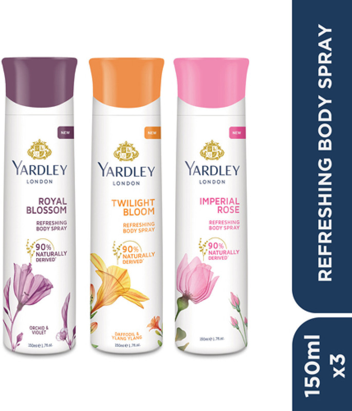 Yardley London Body Spray Tripack Body Spray  –  For Women(450 Ml, Pack Of 3)