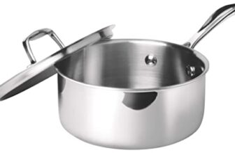 Milton Pro Cook Stainless Steel Tea Pan, 1.4 Litre/16Cm, Triply Saucepan With Lid, Gas Induction Base Chai Pot Milk Boiler With Handle, 3 Years Warranty