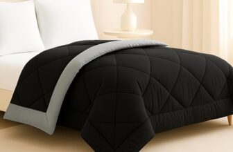 Bsb Home Luxury Reversible Comforter Double Size | Dual Color Soft Quilt For Ac Room | Winter & Summer | Rainy Season Plush Microfiber | Solid Color Comforter – 90X100 Inches, Black & Grey