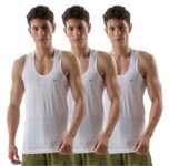 Lux Venus Super Combed Cotton Rib Round Neck Sleeveless Vest For Men White