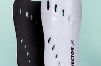 Vector X V2 Football Protection Shin Guard/Shinpad | Durable | Lightweight (S, White)