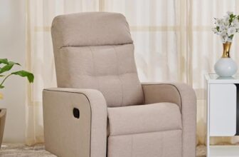 Home Centre 1 Seater Helios Toledo Fabric Recliner| Fabric Recliner| (Beige) |1 Year Warranty