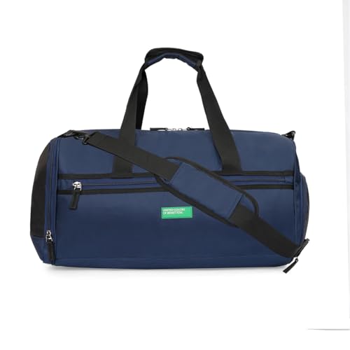 United Colors Of Benetton Cleo 31L Duffle Bag – Navy | Water-Resistant | Gym Bag With Dedicated Shoe Pocket | Multiple Carrying Options & 1-Year Warranty