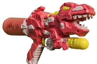 Popo Toys Holi Dinosaur Pull-N-Pump Pressure Pichkari | Ultimate Power Pressure | Pink | With Free Holi Balloons & Gulal