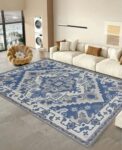 Homitecture Soft & Durable Floor Carpet | Premium Cotton Carpet For Living Room, Bedroom & Home Decor | Multi-Printed Modern Area Carpet (3X5Ft.) (Blue)