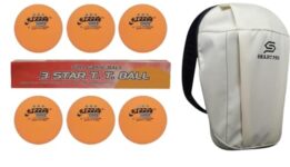 Dhs Tt Ball 40Mm 3 Star Orange (6 Pcs Box) 30 Pcs With Smart Pro Tt Special Cover Speed Beige