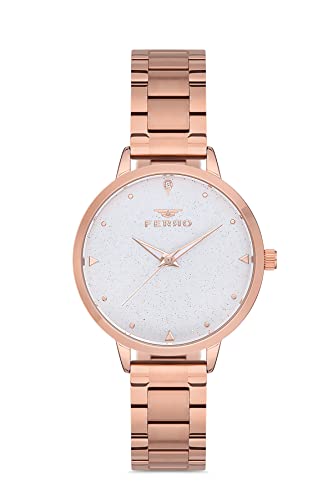 Ferro Analog Silver Dial Women’S Watch-F21076A-116-C