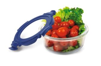 Signoraware Secure N Store Borosilicate Glass Round Container | Airtight Seal | Microwave Safe | Reheating & Baking | Stylish & Practical | Great For Office, Travel & Outdoors (620Ml | Clear)