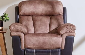 Home Centre Aries Faux Leather 1-Seater Rocking Recliner – Brown