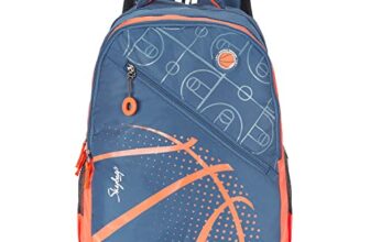 Skybags Riddle Blue Orange 46 Cms Casual Backpack With Raincover