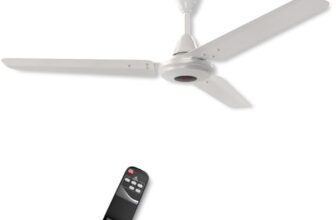 Amazon Basics Bldc Fan Eco With Ir Sensor | 35W Energy-Efficient Ceiling Fan | Ultra-Quiet & Remote Controlled | 1200Mm | Bee 5-Star Rated. | White